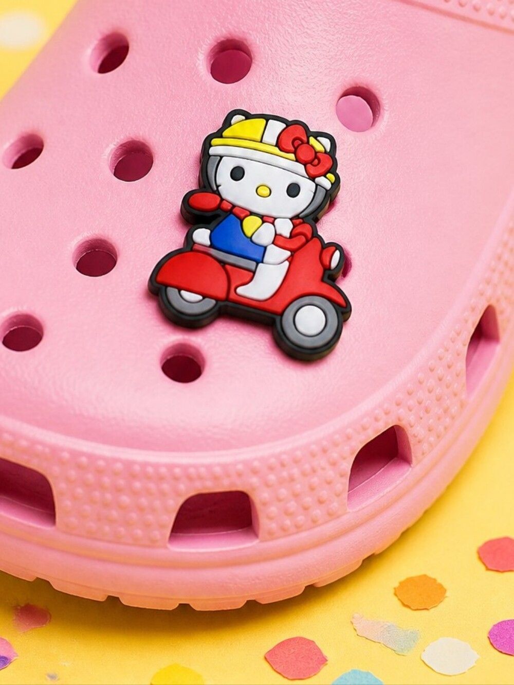 Hello Kitty Scooter Croc Charm Red Scooter Kawaii Cute Jibbitz Style Moped Y2K